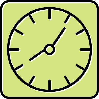 Duvar saati. Web simgesi basit illüstrasyon