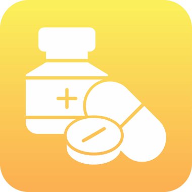 ilaç hapları simgesi, basit vektör illüstrasyonu 