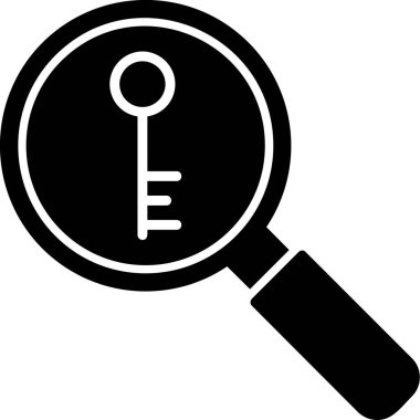 Anahtarlı büyüteç, vektör illüstrasyonu basit tasarım