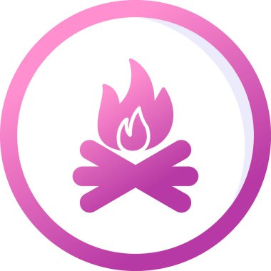 şenlik ateşi simgesi, ağ basit illüstrasyon