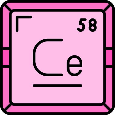 Cerium modern simgesinin vektör illüstrasyonu                      