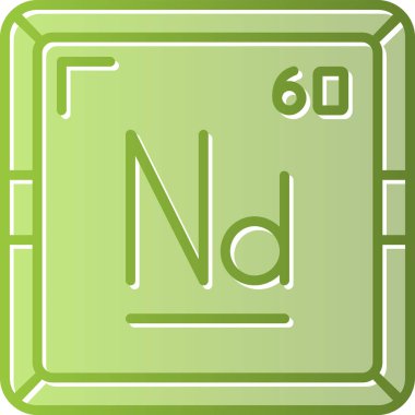 Periyodik tablo simgesinin Neodymium kimyasal elementi