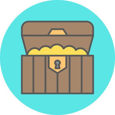 hazine sandığı simge vektör çizim 