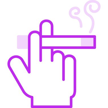 Sigara içme simgesi, vektör illüstrasyonu basit tasarım