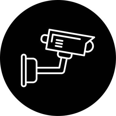 Bir CCTV kamerasının vektör simgesi, illüstrasyon  