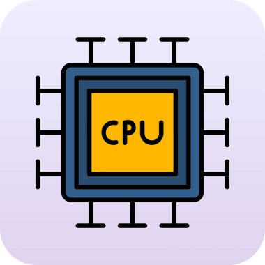 cpu icon, vector illustration simple design