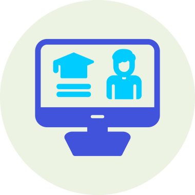 E-öğrenme modern simgesinin vektör illüstrasyonu               