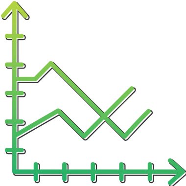 Çizgi Çizelgesi Ağ simgesi, vektör illüstrasyonu