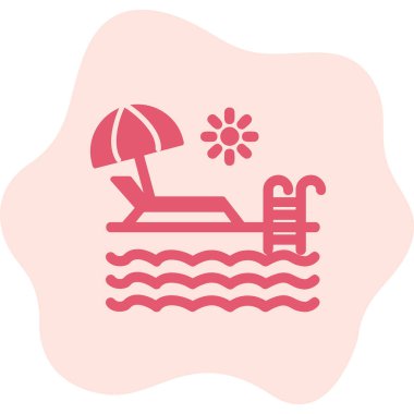 yüzme havuzu ikonu vektör illüstrasyonu