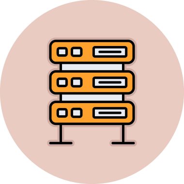 bilgisayar sunucu simgesi, vektör illüstrasyonu basit tasarım