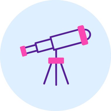 Teleskop. Web simgesi basit illüstrasyon