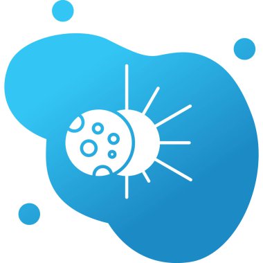 Güneş tutulması simgesi, vektör illüstrasyonu   