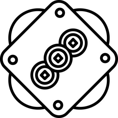 Çin sikkesi web vektör illüstrasyonu