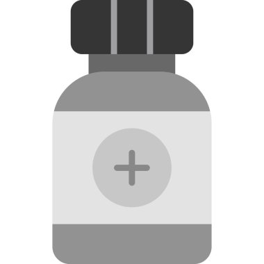 İlaç şişesi. Web simgesi basit illüstrasyon