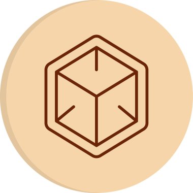 Bir Küp simgesinin vektör illüstrasyonu 