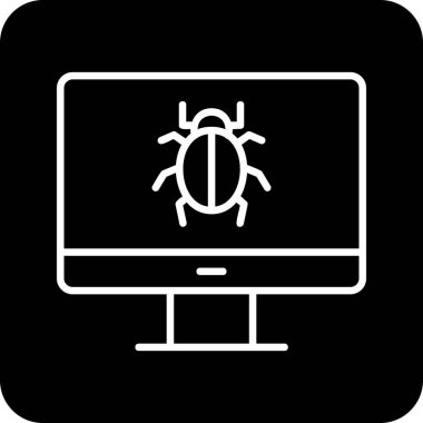 bilgisayar virüsü simgesi, vektör illüstrasyonu basit tasarım