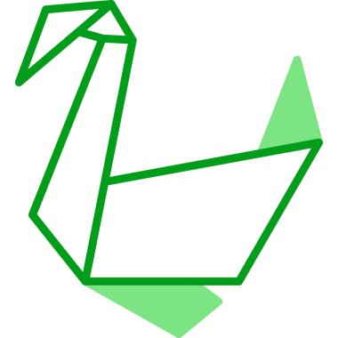 Kağıttan kuğu. Web simgesi basit illüstrasyon