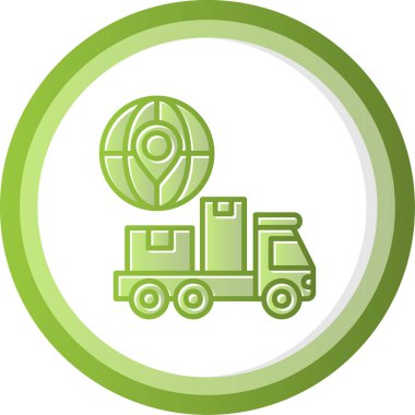 Kamyon ikonu, teslimat konsepti, vektör çizimi. dağılım            