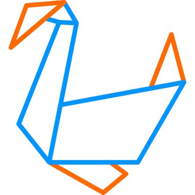 Kağıttan kuğu. Web simgesi basit illüstrasyon