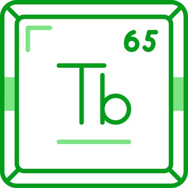 Terbiyum modern simgesinin vektör illüstrasyonu                      