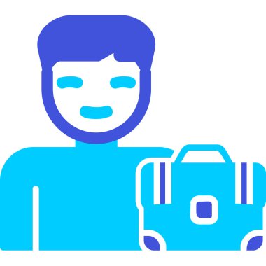 Erkek çalışan simgesi, vektör illüstrasyonu basit tasarım