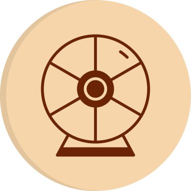 tekerlek düz simgesi, vektör çizim