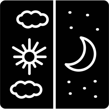 Dağdaki gece sahnesinin vektör illüstrasyonu 