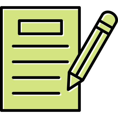 kalem ile doküman. Web simgesi basit illüstrasyon