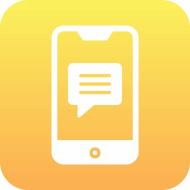 Ekran simgesinde konuşma balonu olan akıllı telefon, vektör illüstrasyon grafik tasarımı 