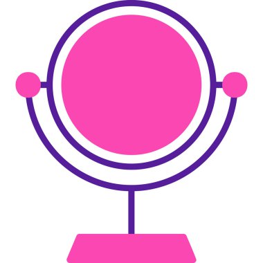 Makyaj aynası simgesi, vektör illüstrasyonu 