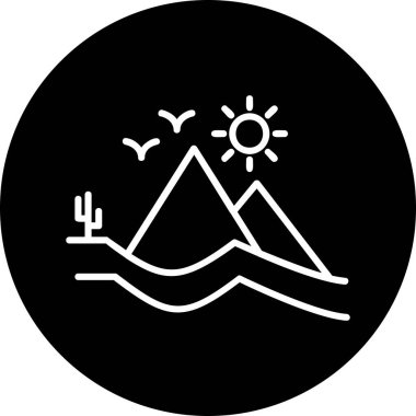 Dune simgesi çizgi vektör çizimi 