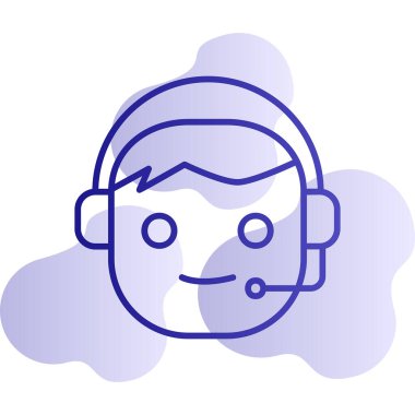 Çağrı Merkezi, operatör simgesi vektör çizimi