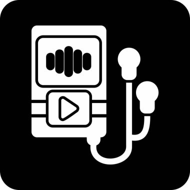 Müzik Oynatıcı web simgesi, vektör illüstrasyonu 