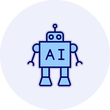 Ai Robot Web simgesi, vektör illüstrasyonu 