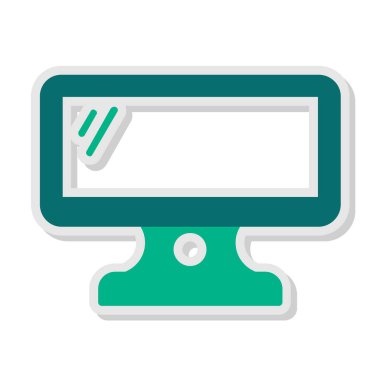 Bilgisayar monitörü. Web simgesi basit illüstrasyon 