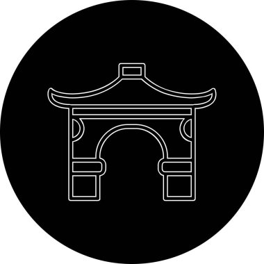 Çin geleneksel kemer ağ illüstrasyon tasarımı