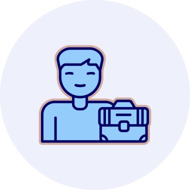 Erkek çalışan simgesi, vektör illüstrasyonu basit tasarım