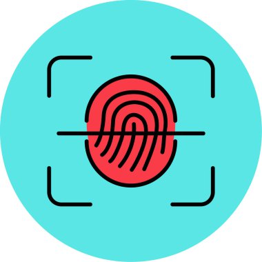 Parmak Tarayıcı Web simgesi, vektör illüstrasyonu