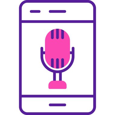 Akıllı telefon web simgesi, vektör illüstrasyonunda ses kaydı