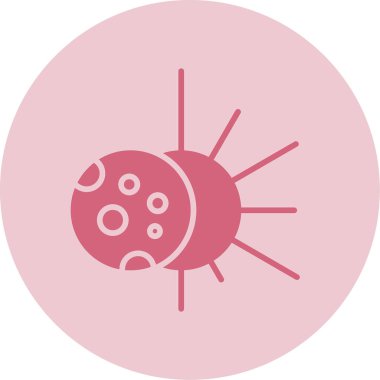 Güneş tutulması simgesi, vektör illüstrasyonu   