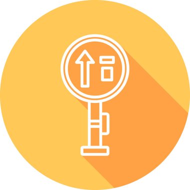 Yol işareti simgesi. Web illüstrasyonu