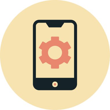 Mobil Ayarlar web simgesi, vektör illüstrasyonu 