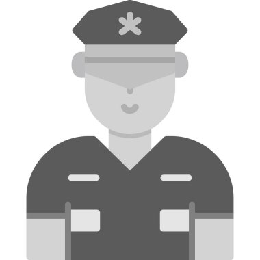 Güvenlik subayı simgesi, vektör illüstrasyonu basit tasarım