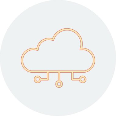 bulut hesaplama web simgesi vektör illüstrasyonu 