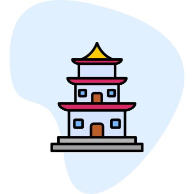 Tapınak binası Web simgesi basit illüstrasyon