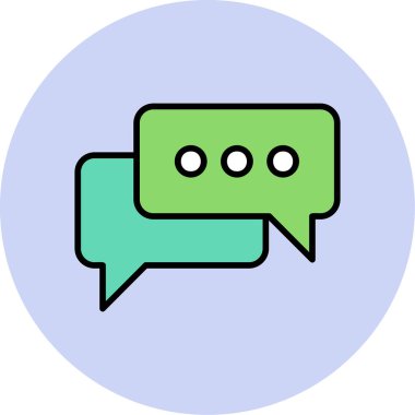 Sohbet baloncukları simgesi, vektör illüstrasyonu basit tasarım