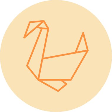 Kağıttan kuğu. Web simgesi basit illüstrasyon