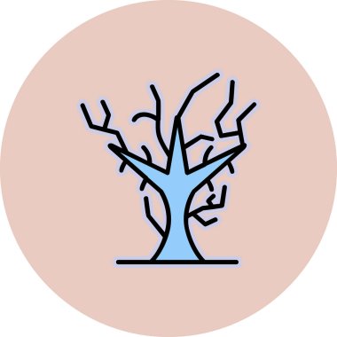 Kuru Ağaç ikonu, vektör illüstrasyonu