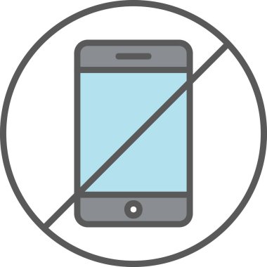 Telefona izin yok, vektör illüstrasyonu basit tasarım