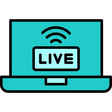 canlı yayın simgesi, vektör illüstrasyonu basit tasarım